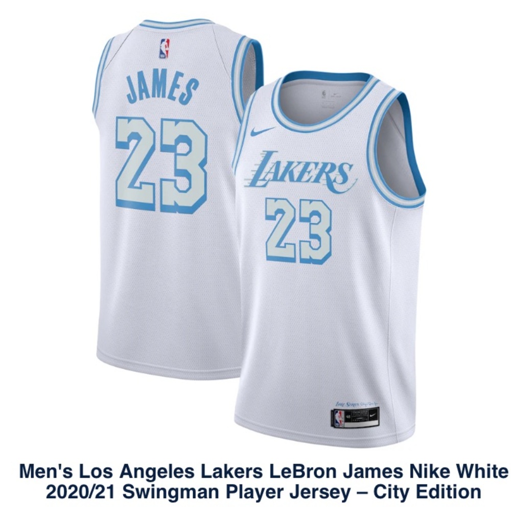Los Angeles Lakers LeBron James Nike White 2020/21 Swingman Player Jersey